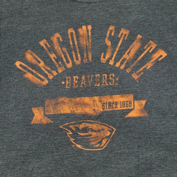 Oregon State Beavers Shirt Men's Medium Gray NCAA University Logo Short Sleeve - Picture 2 of 12